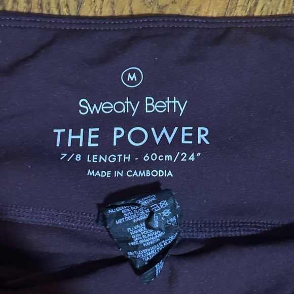 Sweaty Betty The Power Maroon Super Soft 7/8 Yoga Leggings Size 6 - Picture 5 of 7
